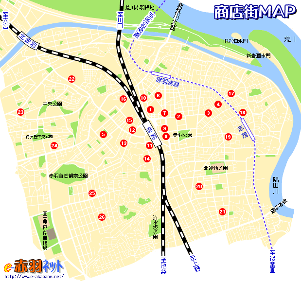 赤羽の商店街MAP